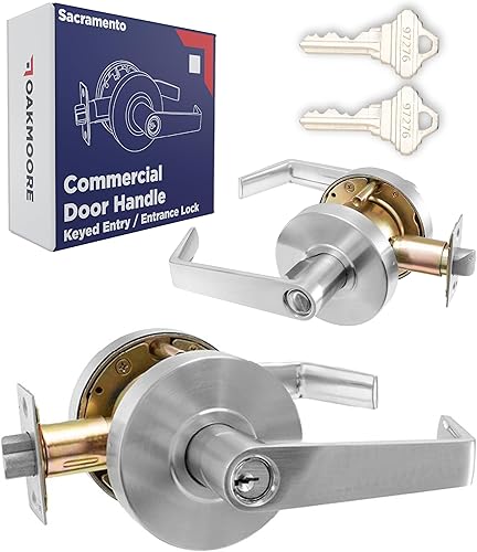 Manija de Puerta Comercial para Entrada | Manija de Puerta Comercial Resistente | Cerraduras de Puerta Comercial Grado 2 | Oficinas, Escuelas, Uso