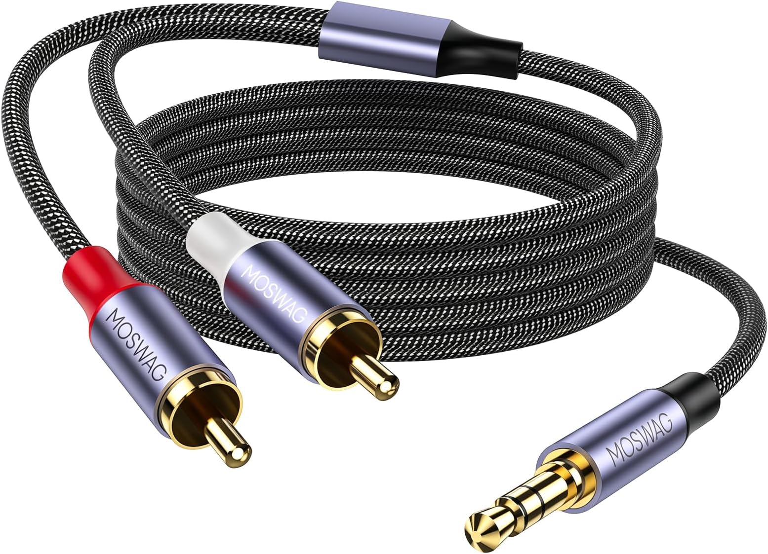 MOSWAG 3.5mm to RCA Cable Headphone to RCA Cable AUX to RCA Audio Cable 3FT