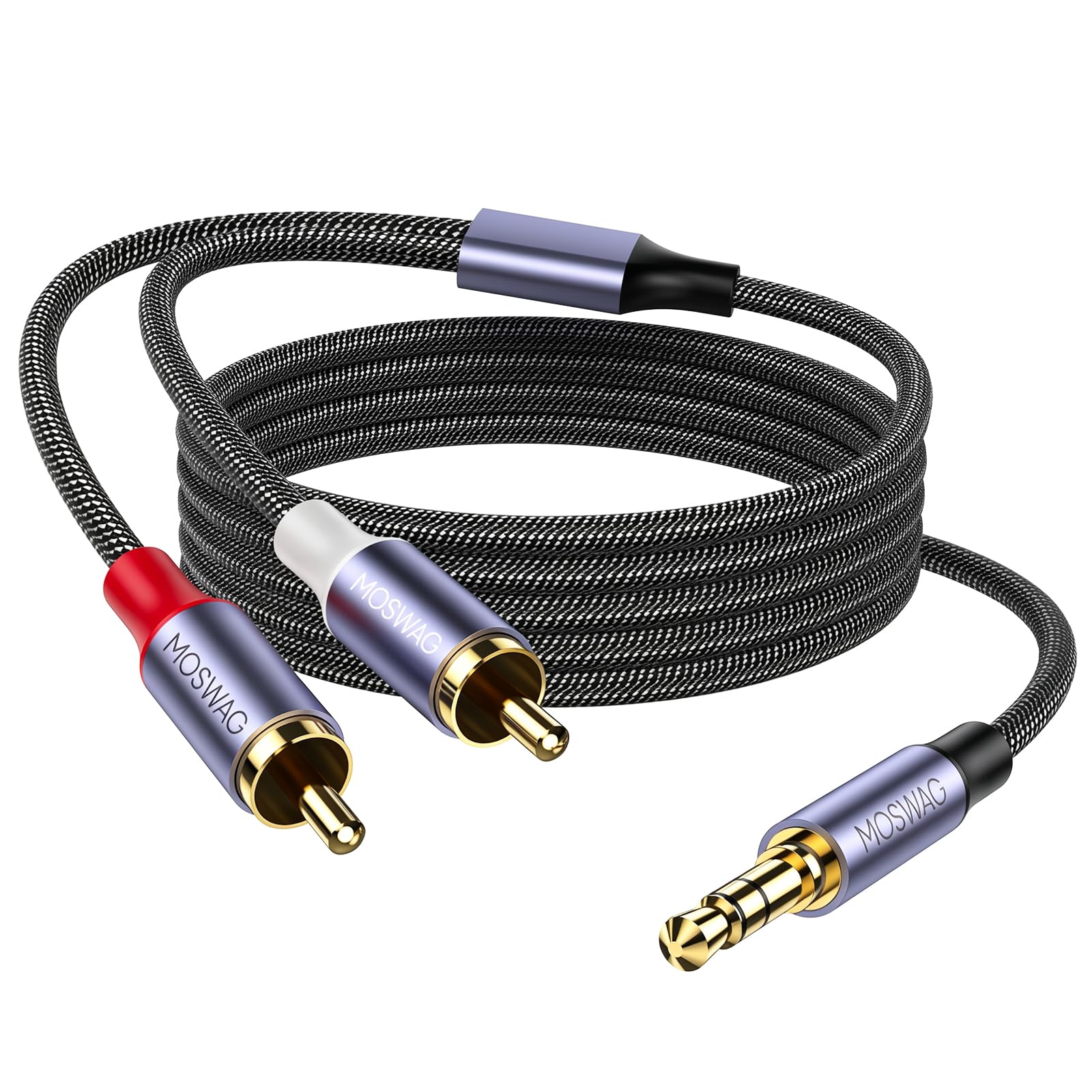 MOSWAG Jack 3.5mm Mâle vers 2 RCA Mâle Stéréo Audio 3M - Les Beatles, Paul McCartney, John Lennon, RIngo Starr, George Harrison MOSWAG Jack 3.5mm Mâle vers 2 RCA Mâle Stéréo Audio 3M