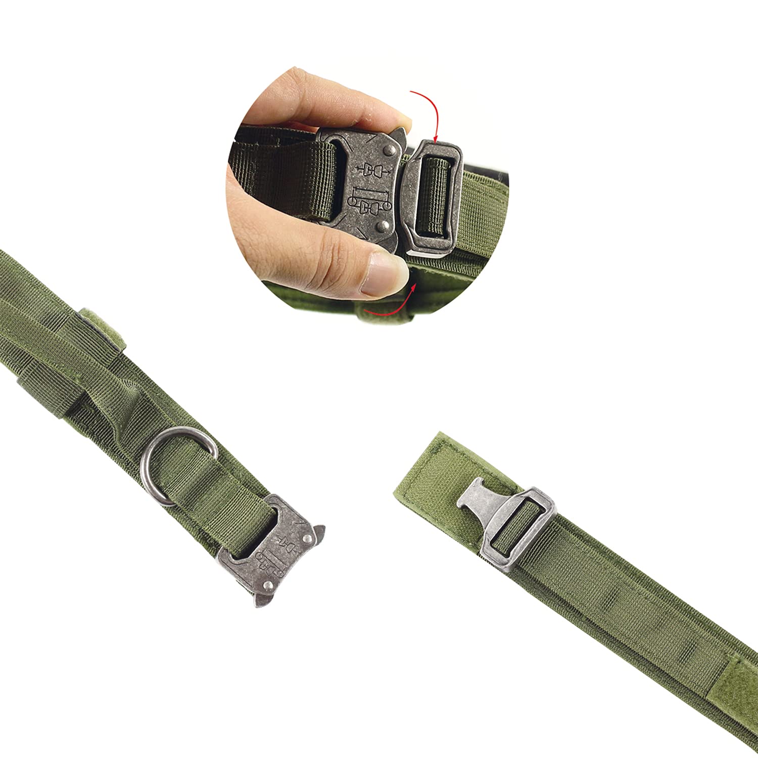 OEBEESA Taktisches Hundehalsband – Verstellbar, Mit AirTag-Hülle & Aufnähern