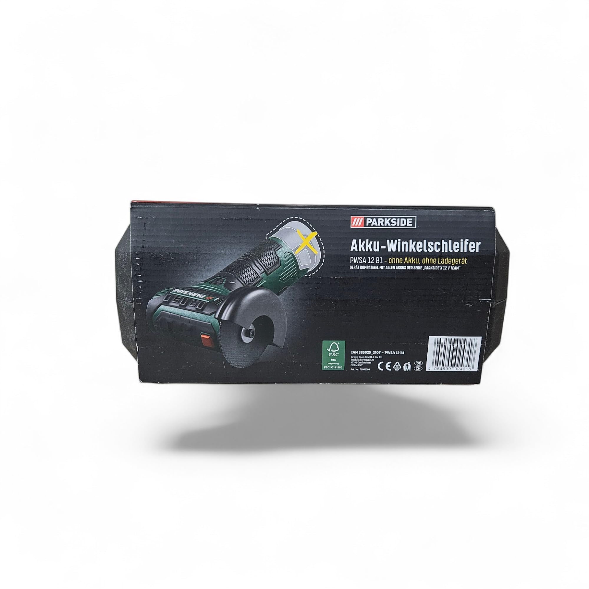Parkside, Smerigliatrice angolare PWSA 12 B1 senza fili, batteria e caricabatterie non inclusi