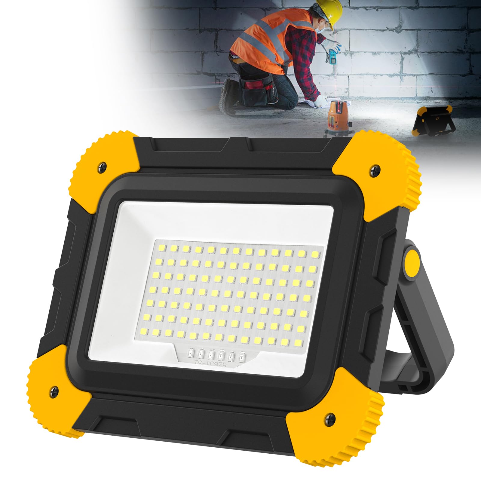 T-SUN Rechargeable Work Lights, Portable SMD Floodlight,5 Light Modes,Waterproof Outdoor Security Light,USB Charging,Power Bank for Camping Hiking Fishing Emergency Garage Workshop