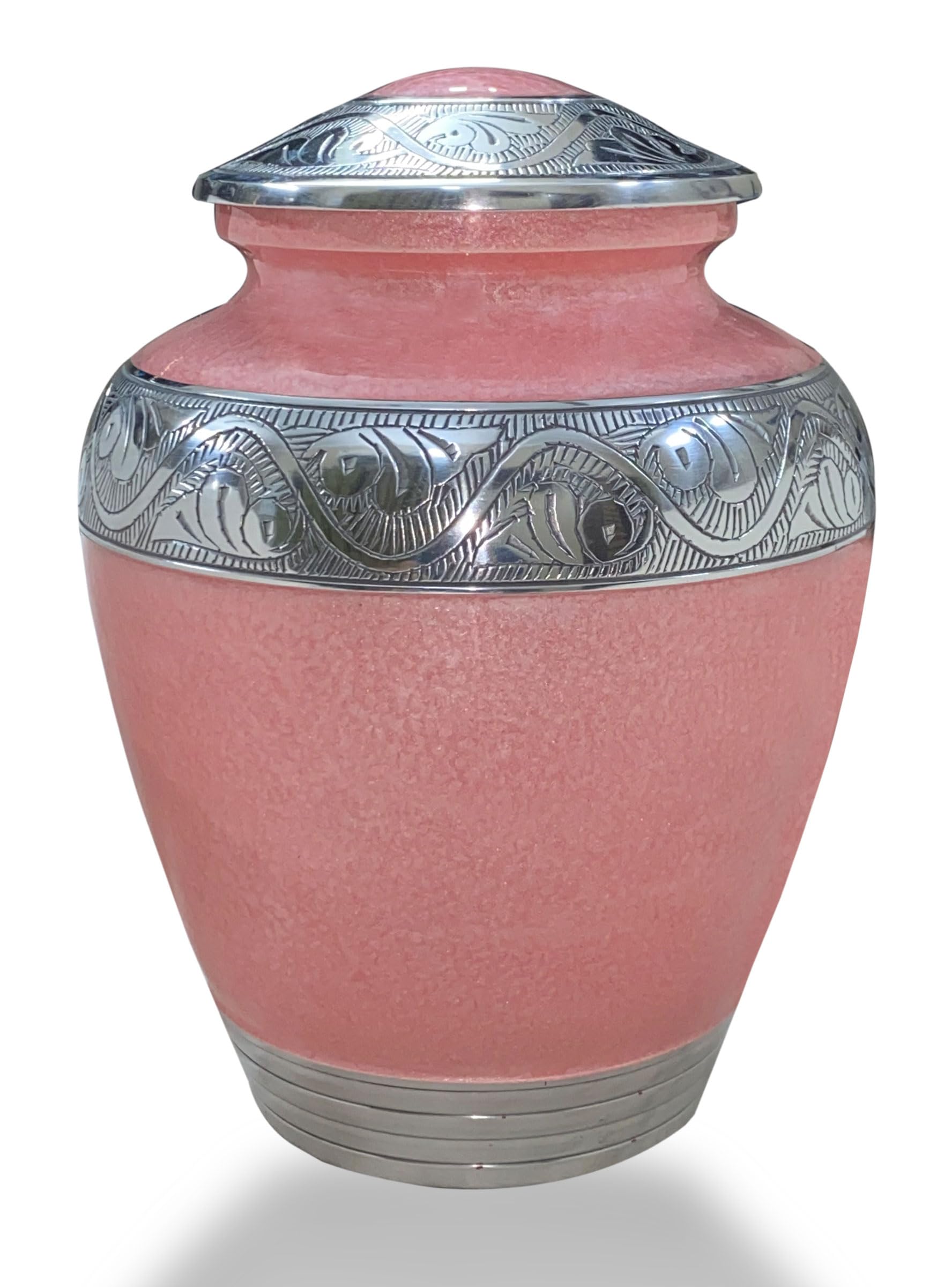 BOLD & DIVINE Pink Enamel Textured Cremation Urn, Large - Set of 1 - Image 3