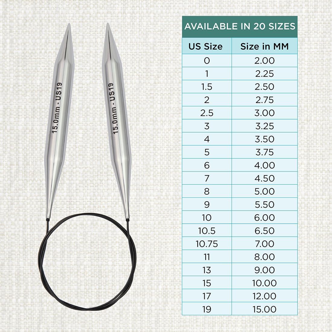 KnitPro Nova Fixed Circular Needles 24" (60cm) | US Size 19 (15mm)