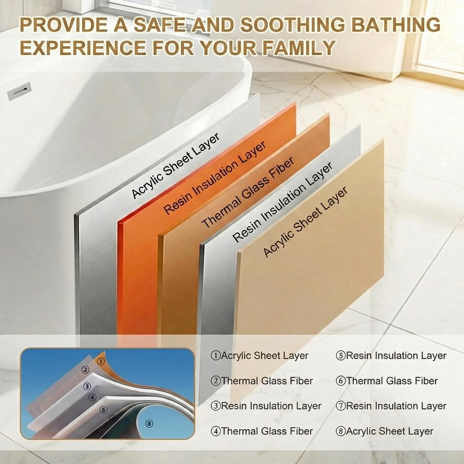 Casaphoria Freestanding Acrylic Oval Bathtub 47", White Soaking Tub with Chrome Overflow and Pop-Up Drain Included, Easy Install Independent Tub for Bathroom Renovation, Small Space