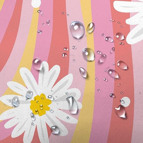 Miniatura 5 de JAWO Cortina de ducha de margaritas pastel para baño, cortinas de ducha rosa intenso y naranja, estética moderna, única, para mujeres y niñas,