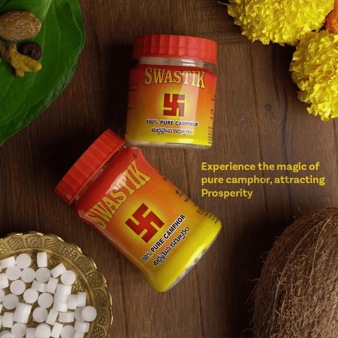 Swastik 100% Pure Camphor Tablets Jar | for Pooja, Hawan & Fragrance | Multipurpose Use in Home, Office & Temple_500 Grams (Pack of 1) - Image 5 thumbnail