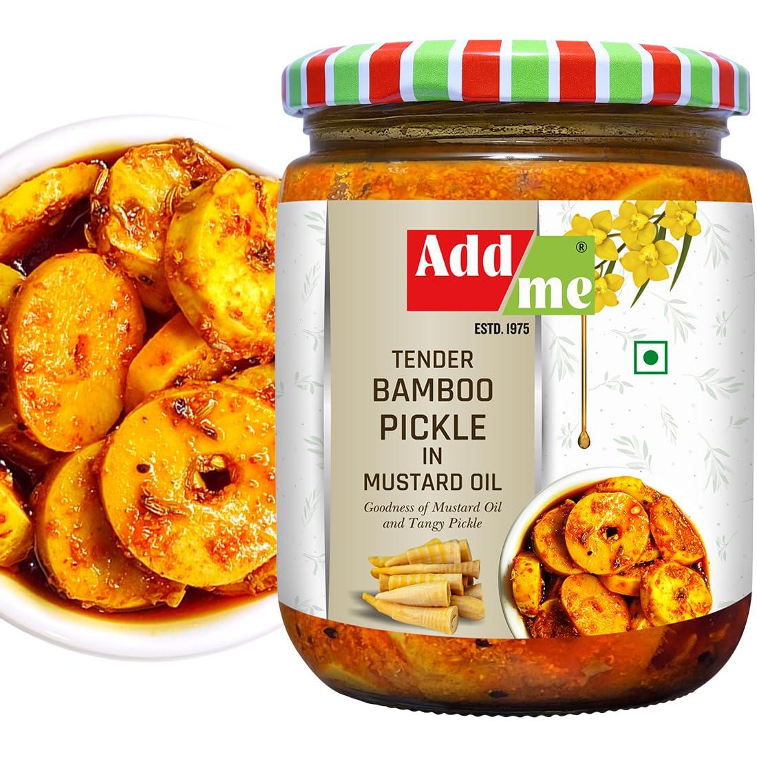 Add me Tender Bamboo Shoots Pickle 500G Kacche Bans ka Achar Glass Pack