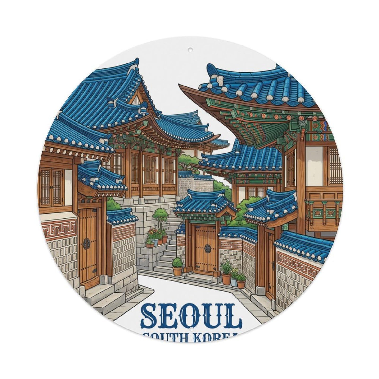 Vintage Travel Seoul Korea Craftsmanship Metal Tin Sign