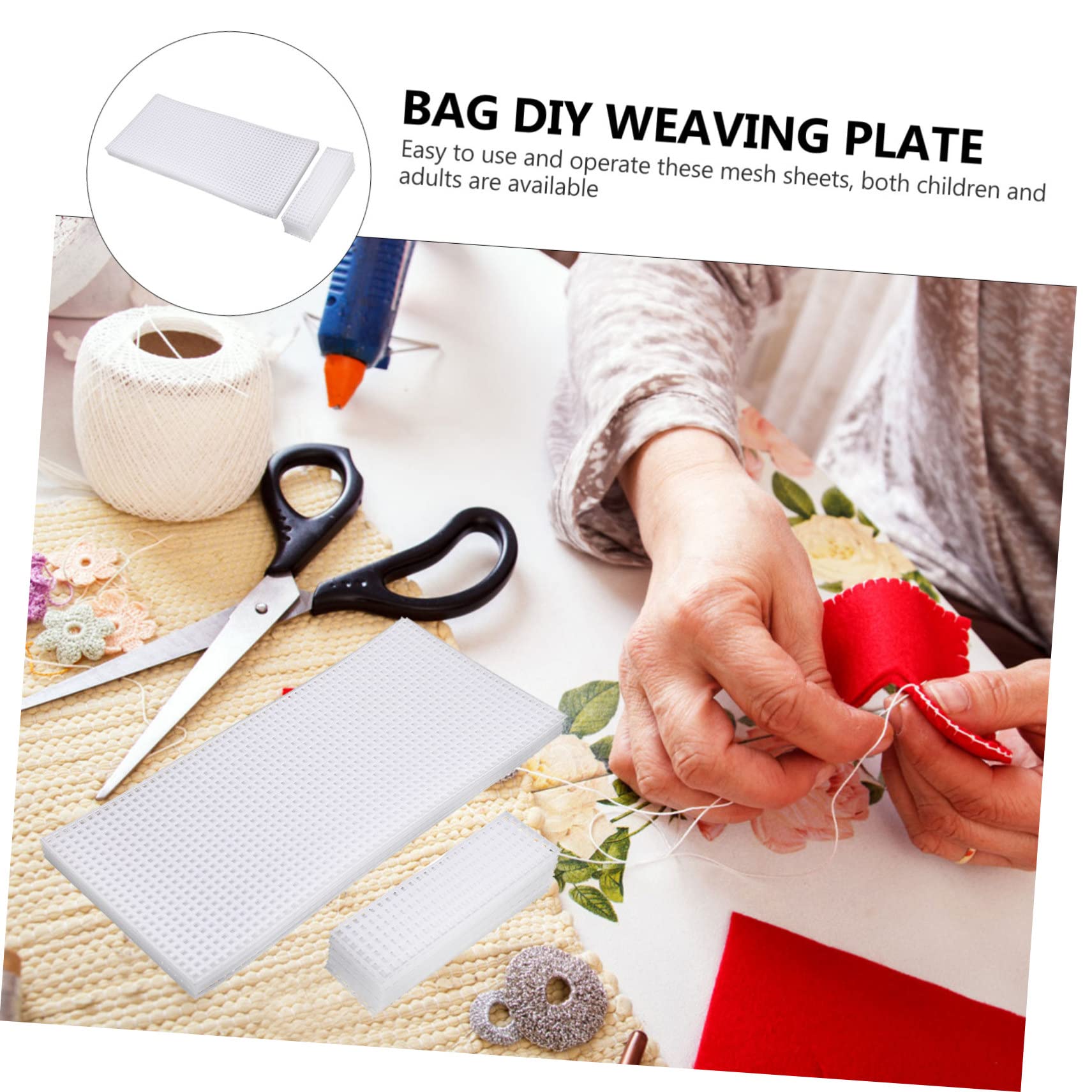 jojofuny 3 Sätze Teiliges Kunststoff Mesh Blattset Für Diy Taschen Schnitt Und Strickmaterial Für Handarbeiten Langlebig Und Leicht Zu Verarbeiten Für Kreative Projekte 10 Stück * 3