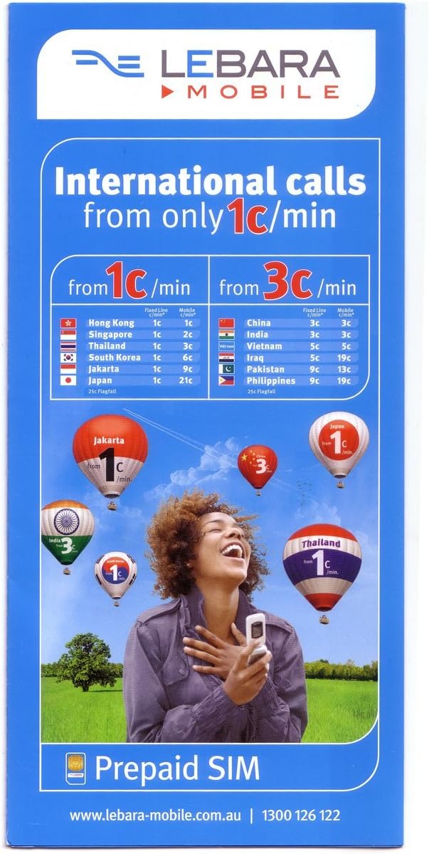 Australia Lebara Mobile Prepaid SIM Card
