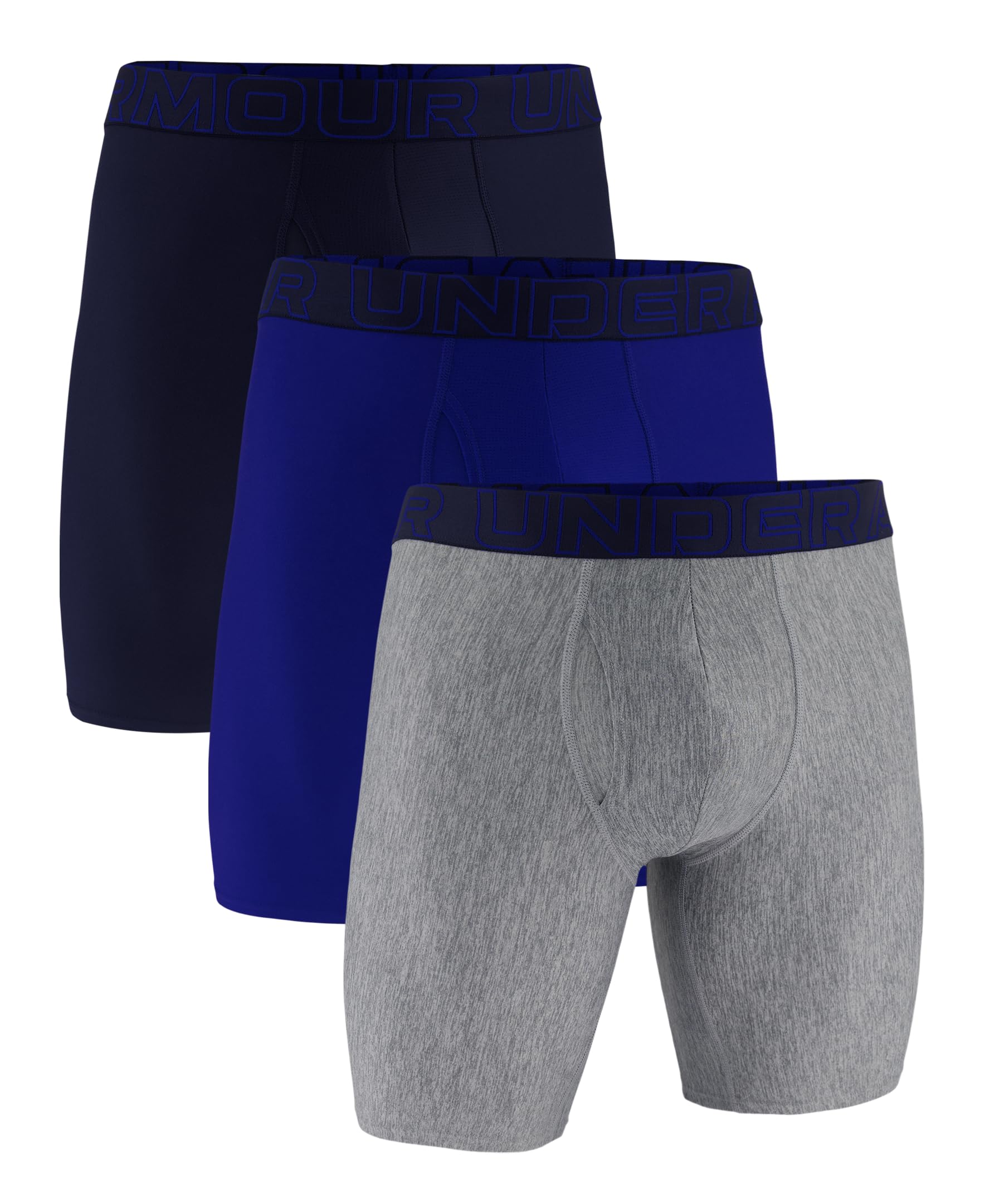 Under Armour Men's Tech 9-inch Boxerjock 2-Pack, Royal Solid 3 Pack, S