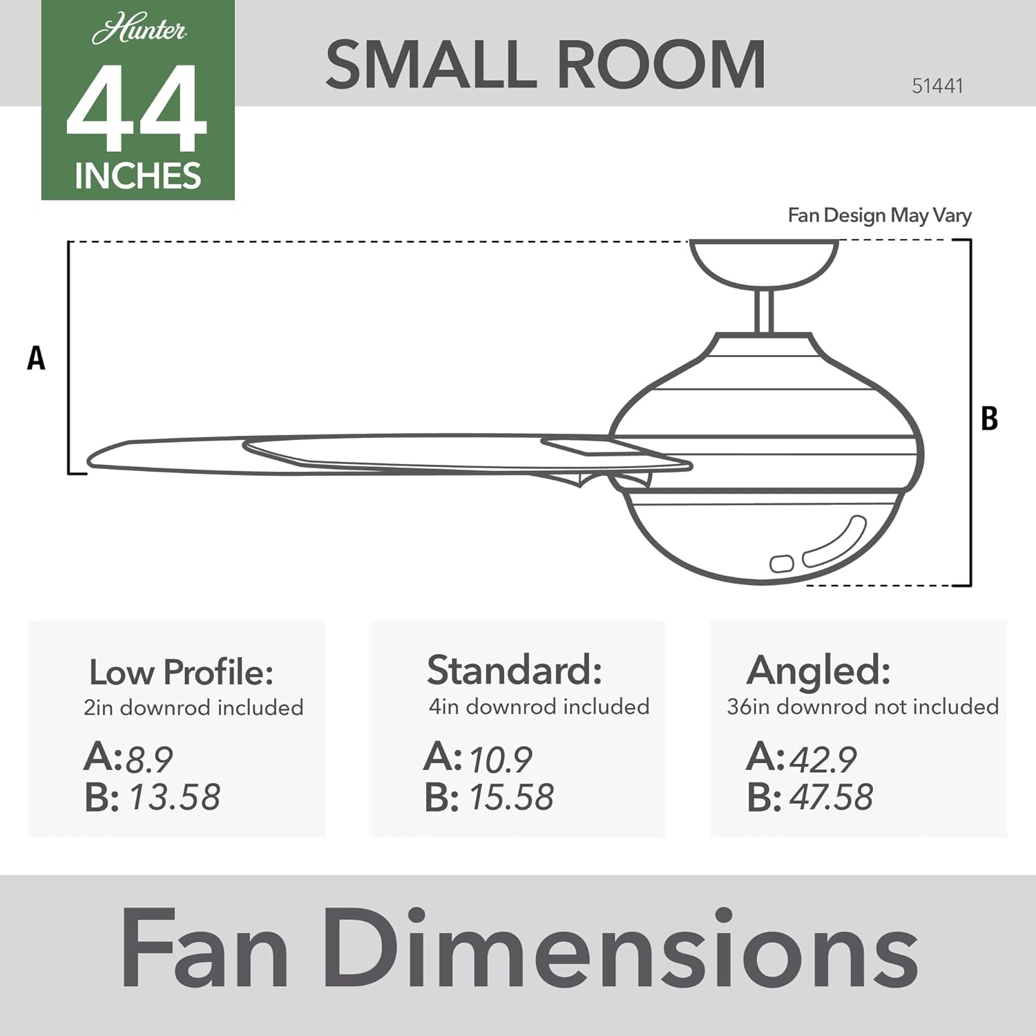 Hunter 44 inch Outdoor or Indoor Ceiling Fan with LED Light and Pull Chain - Bronze Ceiling Fan, Standard Mount, 5 Blades, For Patio, Porch, Garage, or Living Room - Seawall 51441, Noble Bronze