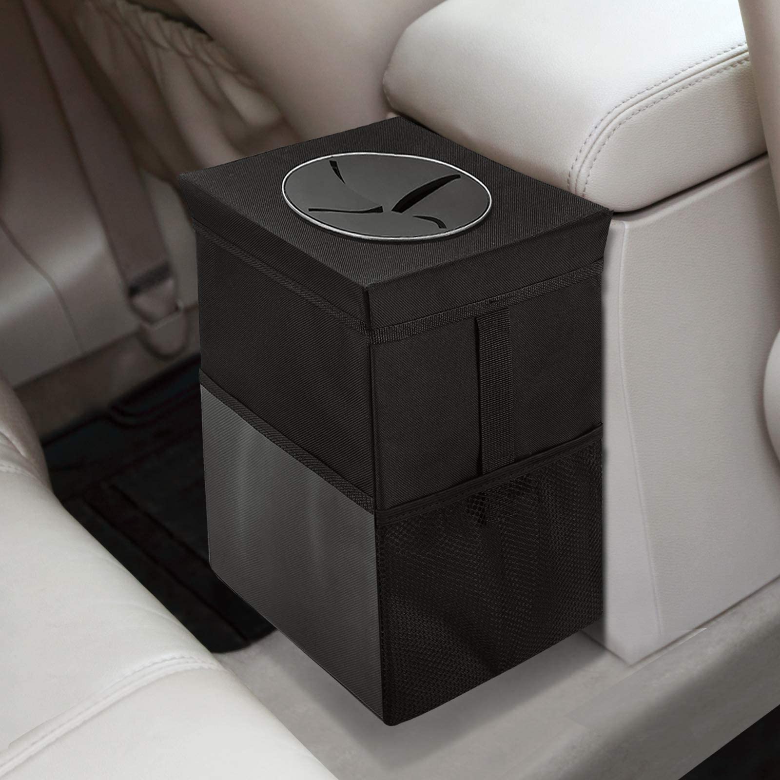 Tryagat Car Bin Trash Can with Lid for Ford Kuga 3 ST-Line & Vignale 2019-2024 (5-Türer SUV), Car Trash Bag Hanging,leakproof Foldable Waterproof Portable 10L Multi-pocketed