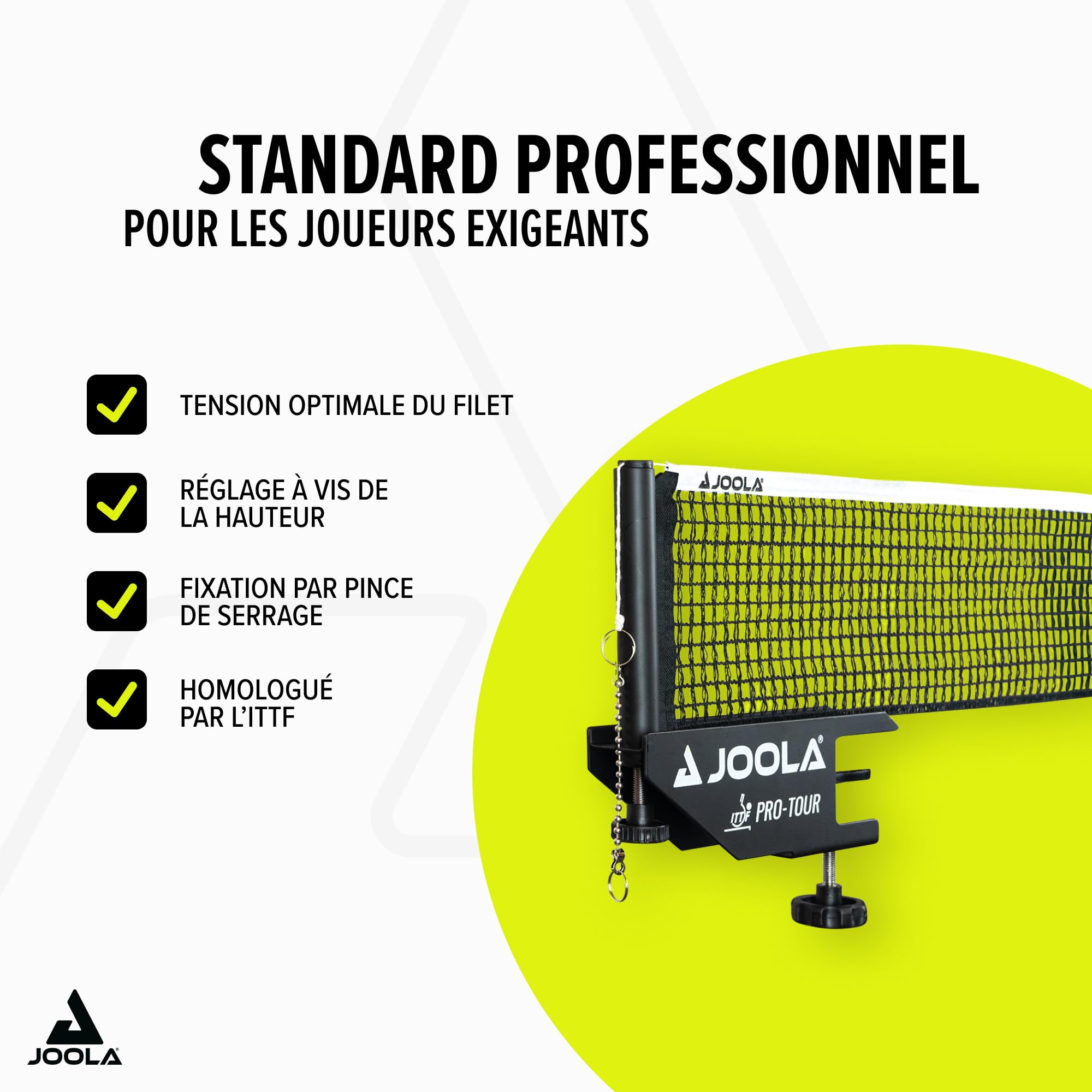 Joola Pro Tour Filet de Tennis de Table Unisexe pour Adulte Noir 152 cm