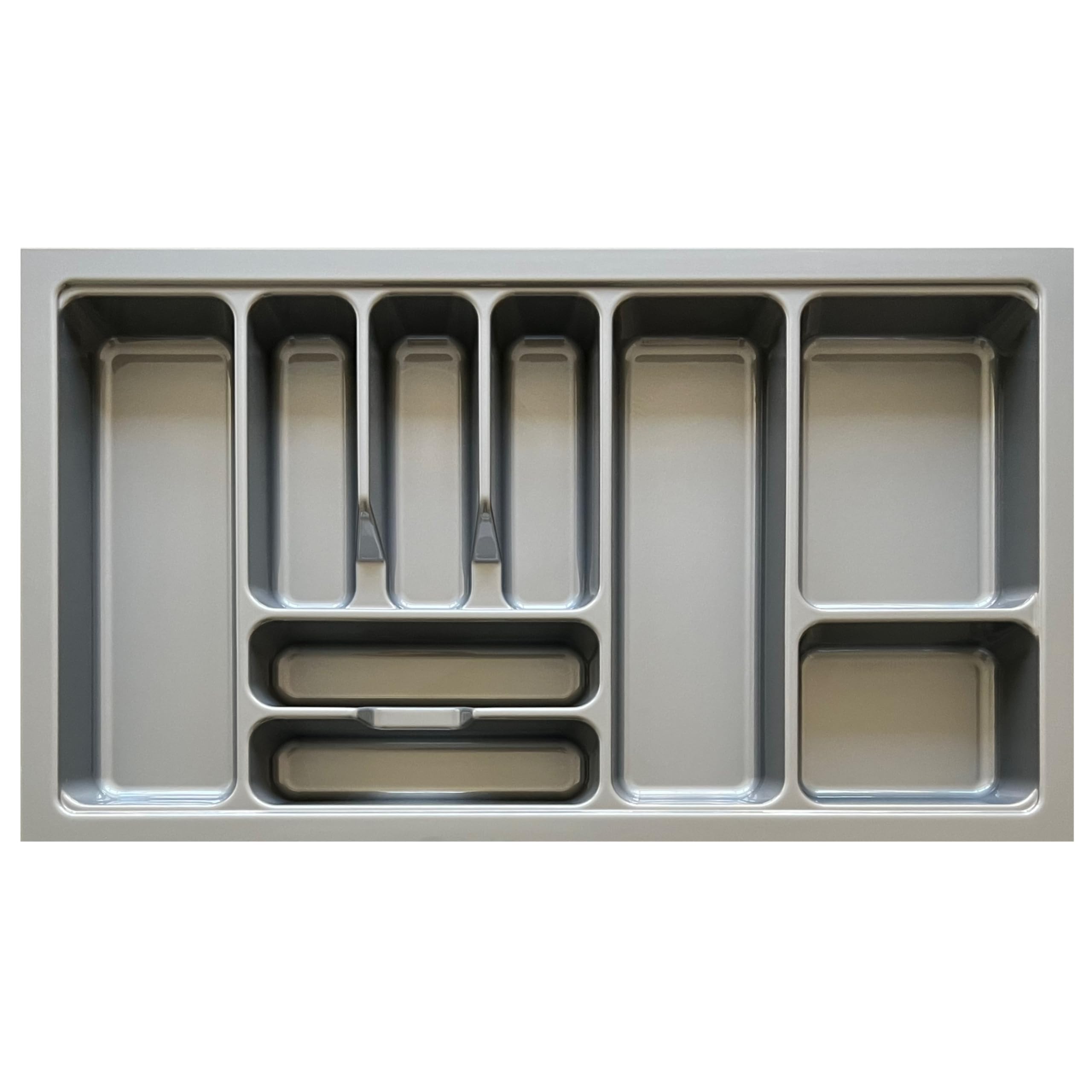 Rehuk Grey Premium Large Cutlery Drawer Organiser Tray Insert (715Mm X 422Mm X 60Mm)