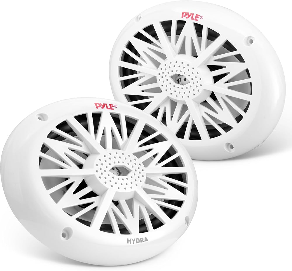 Pyle 6x9 Inch Dual Marine Speakers - 2 Way Waterproof and Weather Resistant Outdoor Audio Stereo Sound System with 260 Watt Power, Poly Carbon Cone and Cloth Surround - 1 Pair - PLMR692
