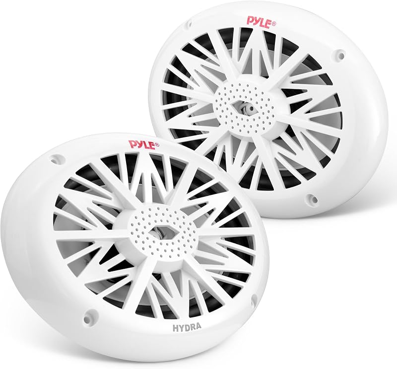 Pyle 6x9 Inch Dual Marine Speakers - 2 Way Waterproof and Weather Resistant Outdoor Audio Stereo Sound System with 260 Watt Power, Poly Carbon Cone and Cloth Surround - 1 Pair - PLMR692