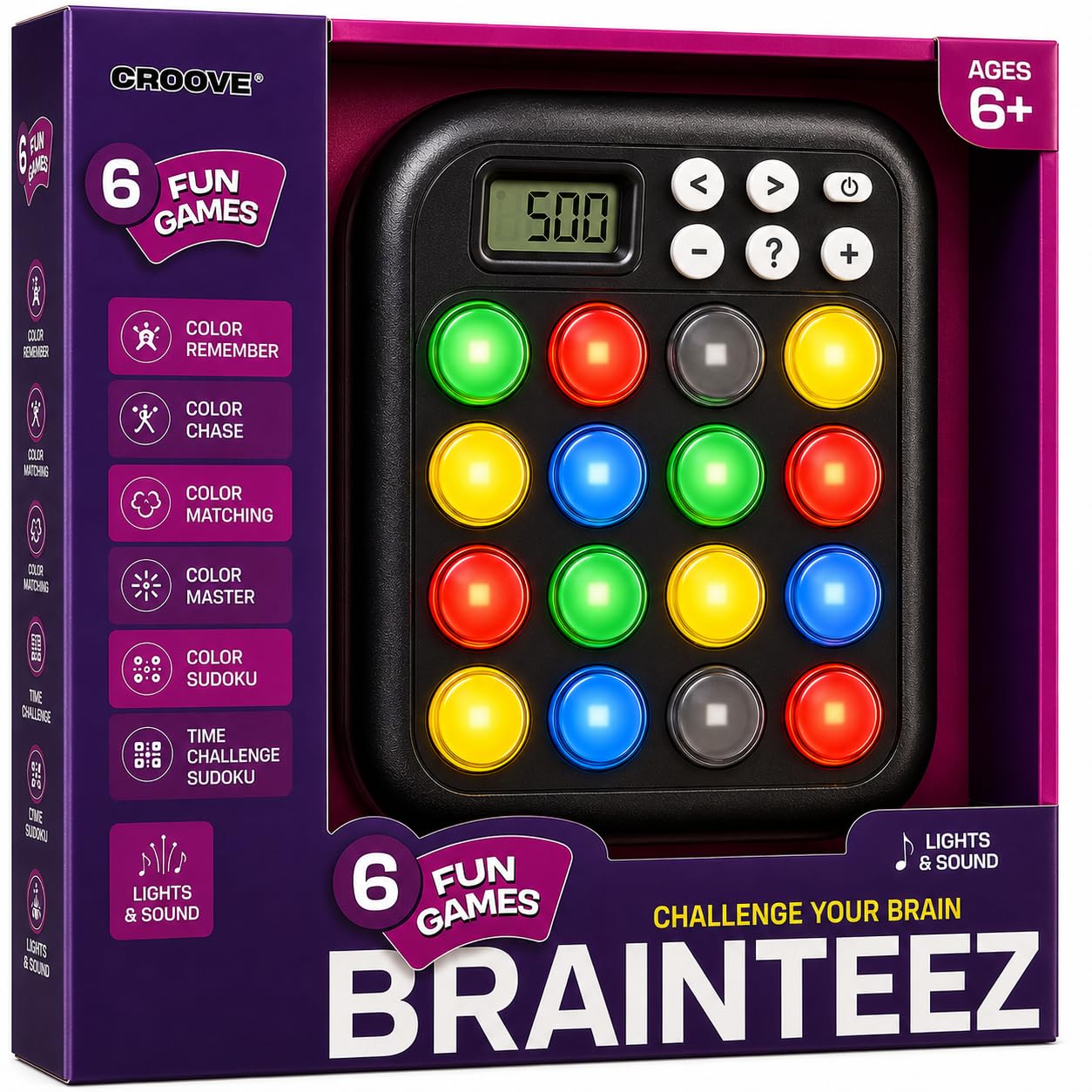 Brain Teasers Memory Game - Kids Handheld Games - Ages 6-12