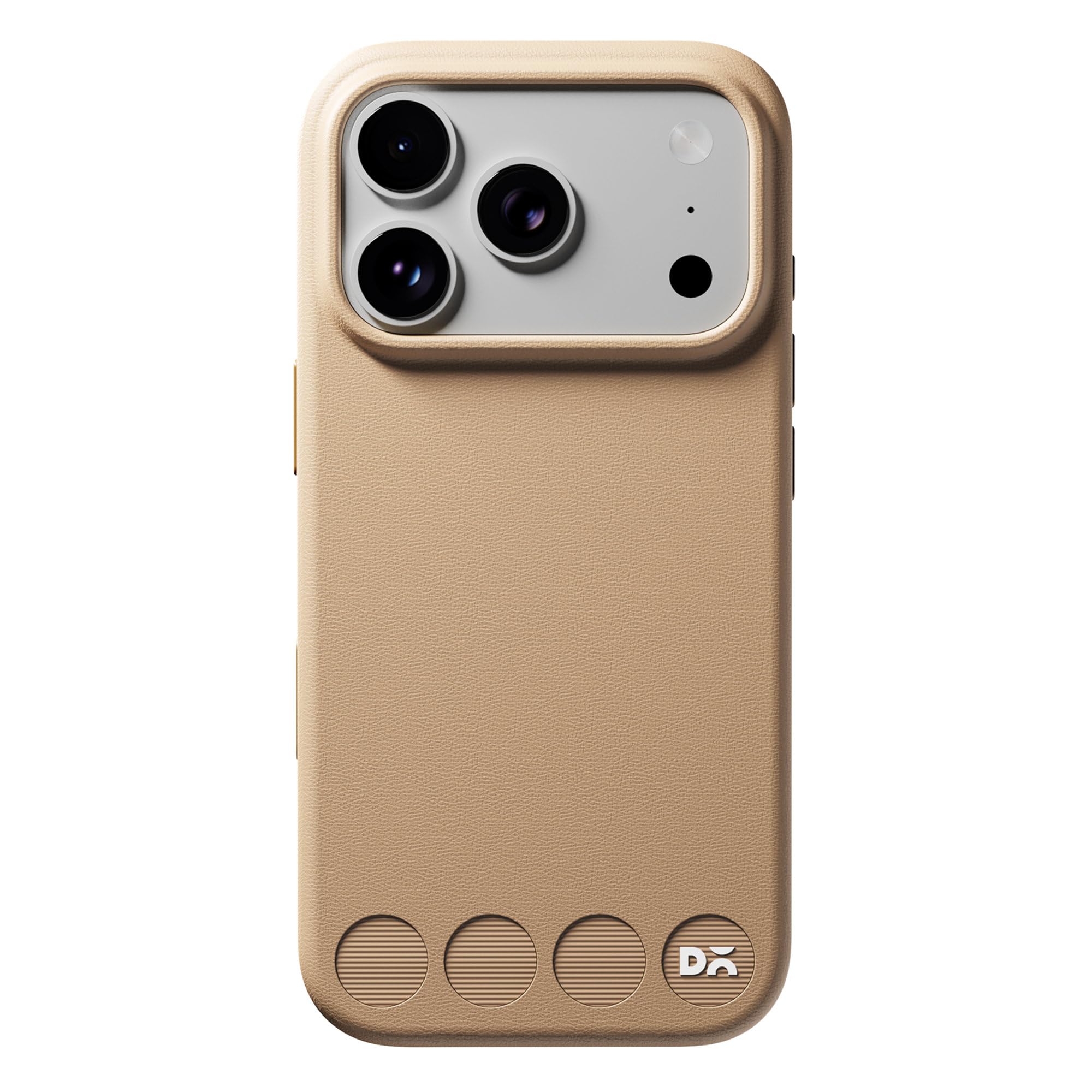 DailyObjects iPhone 17 Pro Stack Leatherette Case Cover | Compatible with MagSafe | Camera & Body Protection | Scratch Proof | Dual Hybrid Protection | Wireless Charging - Dune Beige