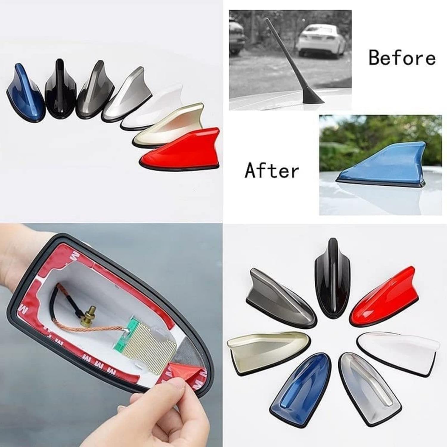 Roof mount antenna, Car Shark Fin Antenna for E60 E61 E62 E70 E87 E90 E91 E92 E93 M3 M5 E36 E46, AM/FM/DAB Radio Aerial Mast Enhanced Signal Accessories,E(F)