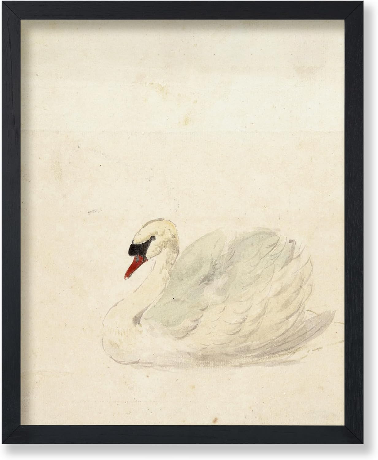 Poster Master Vintage Swan Poster - Retro White Swan Painting Print - French Country Art - Bird Art - Gift for Him, Her & Animal Lover - Chic Decor for Living Room, Nursery - 8x10 UNFRAMED Wall Art