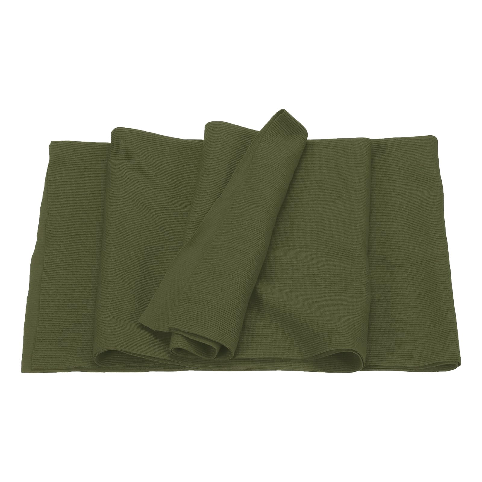 MECCANIXITY 47" Elastic Cuffs Ribbed Trims Cotton Fabric Knit Rib Stretch Tape Cuff Sleeve Waistband for Sewing, 20" Wide Army Green