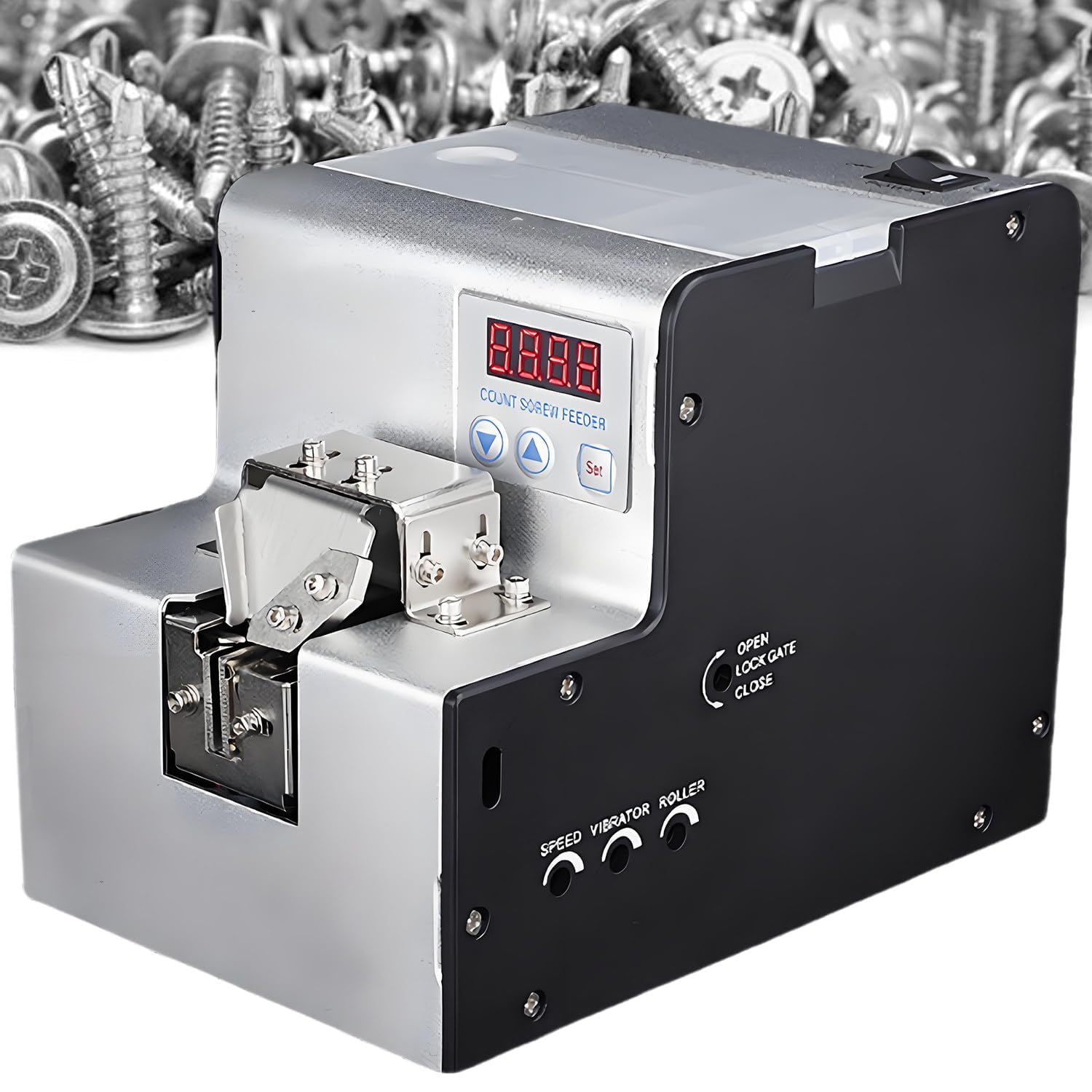 Alimentador automático de tornillos con contador digital para tornillos M1-M5