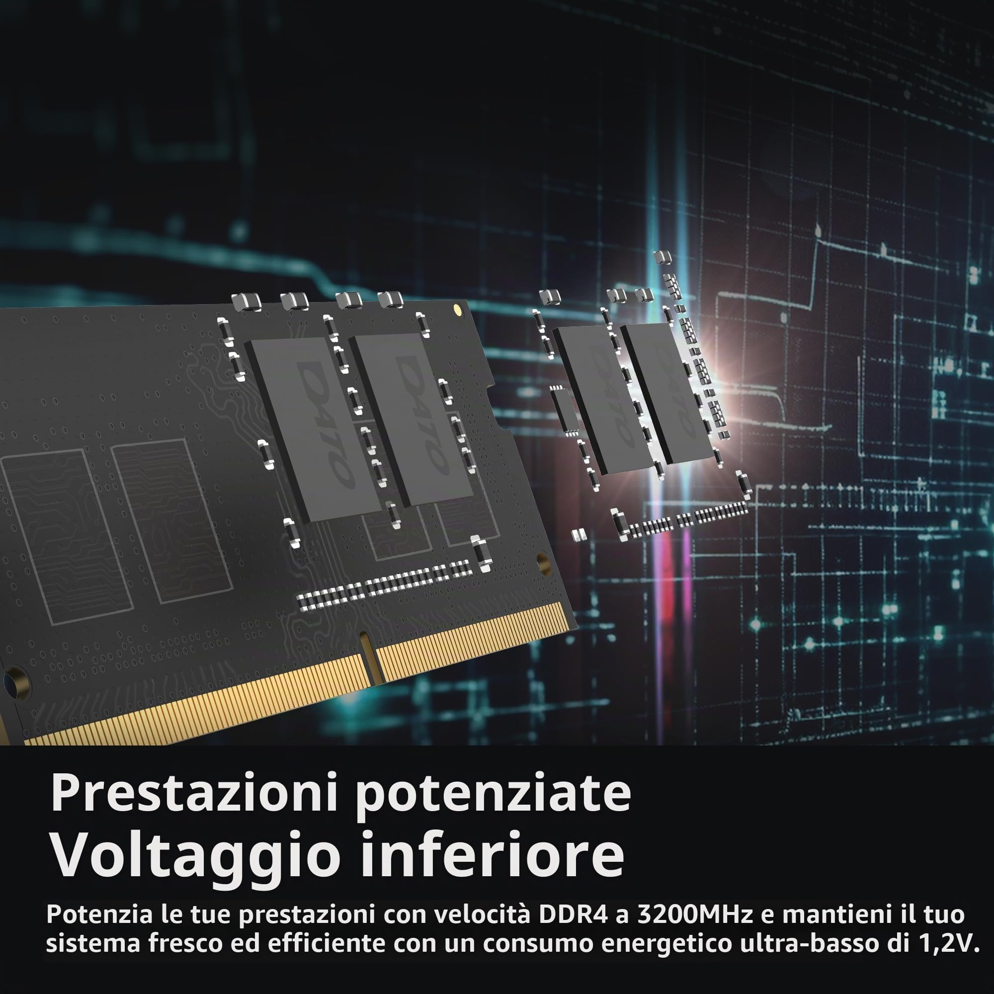 DATO Modulo di memoria RAM da 16 GB DDR4 3200 MHz PC4-25600 CL22 SODIMM 1,2 V 260 pin Non-ECC SO-DIMM per computer portatile notebook