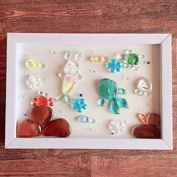 ♡海の中のHappy christmas♡シーグラスアート うさぎさんと仲間たち ♡海の中のHappy christmas♡シーグラスアート うさぎさんと仲間