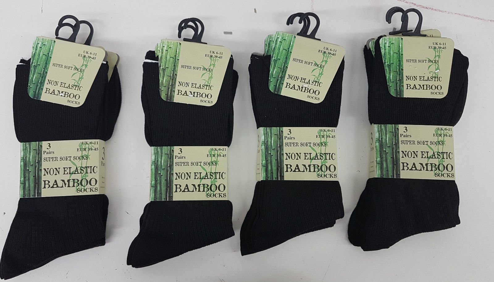 A1A AVENUEPack of 3 Men's Super Soft-comfort Non Elastic Bamboo Everyday Socks 6-11 (UK) (Black (SE44))