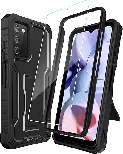 DUOPAL Funda para Samsung Galaxy A03s 5G, protección de grado militar a prueba de golpes con protector de pantalla HD de vidrio templado y soporte