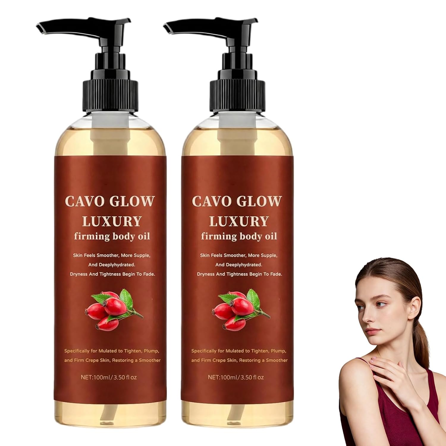 Cavo Glow Body Oil -100ml, 2026 New Cavo Glow Luxury Firming Body Oil, Gentle and non-irritating, Firms the skin, Suitable for All Skin Types (1 Bottle)