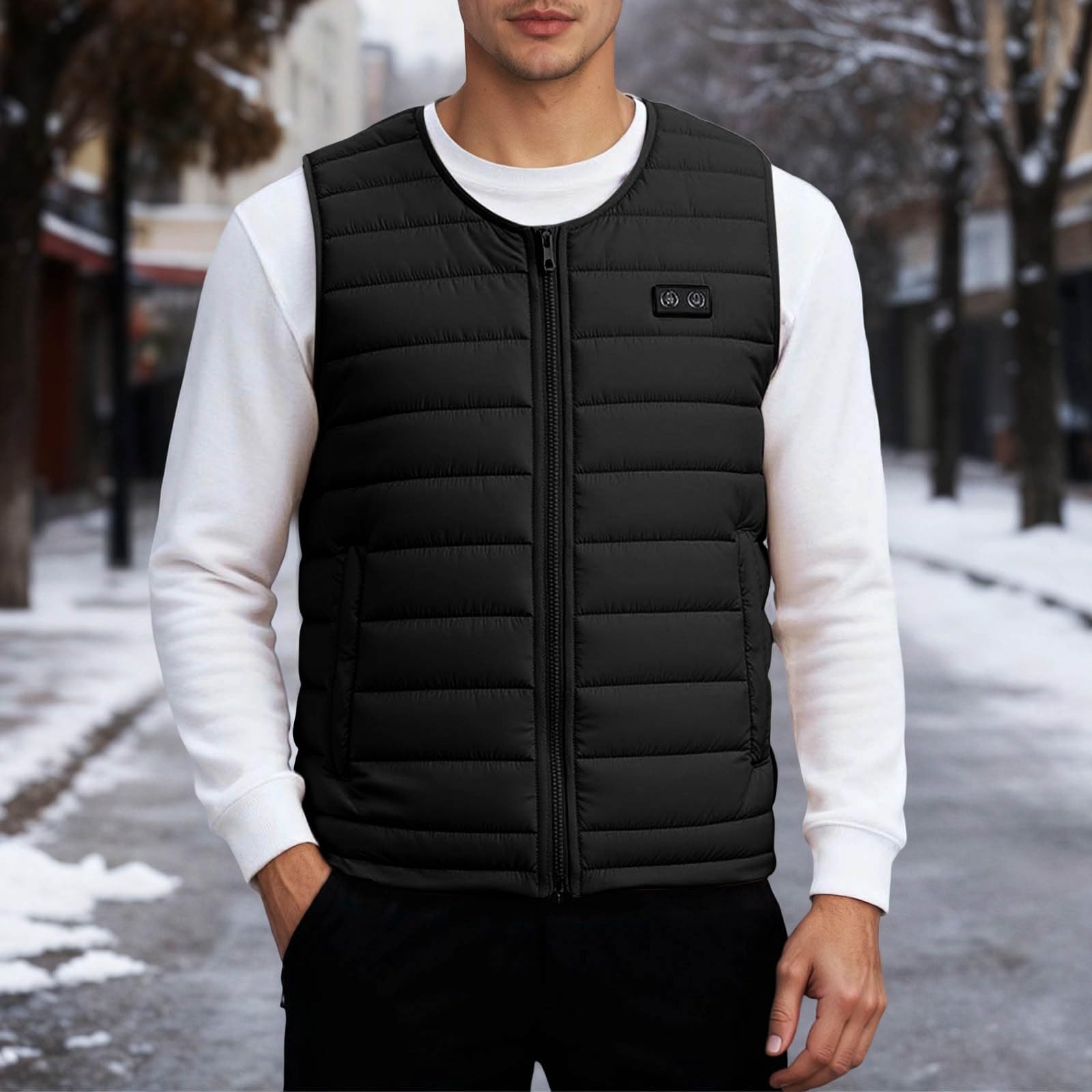 Gilet Riscaldato Uomo Donna con USB e Chiusura Magnetica Smanicato Riscaldata Imbottita Trapuntata Piumino Riscaldate Anziani Senza Maniche 100 Grammi per Sci Caccia Moto Pesca Trekking Bici Lavoro