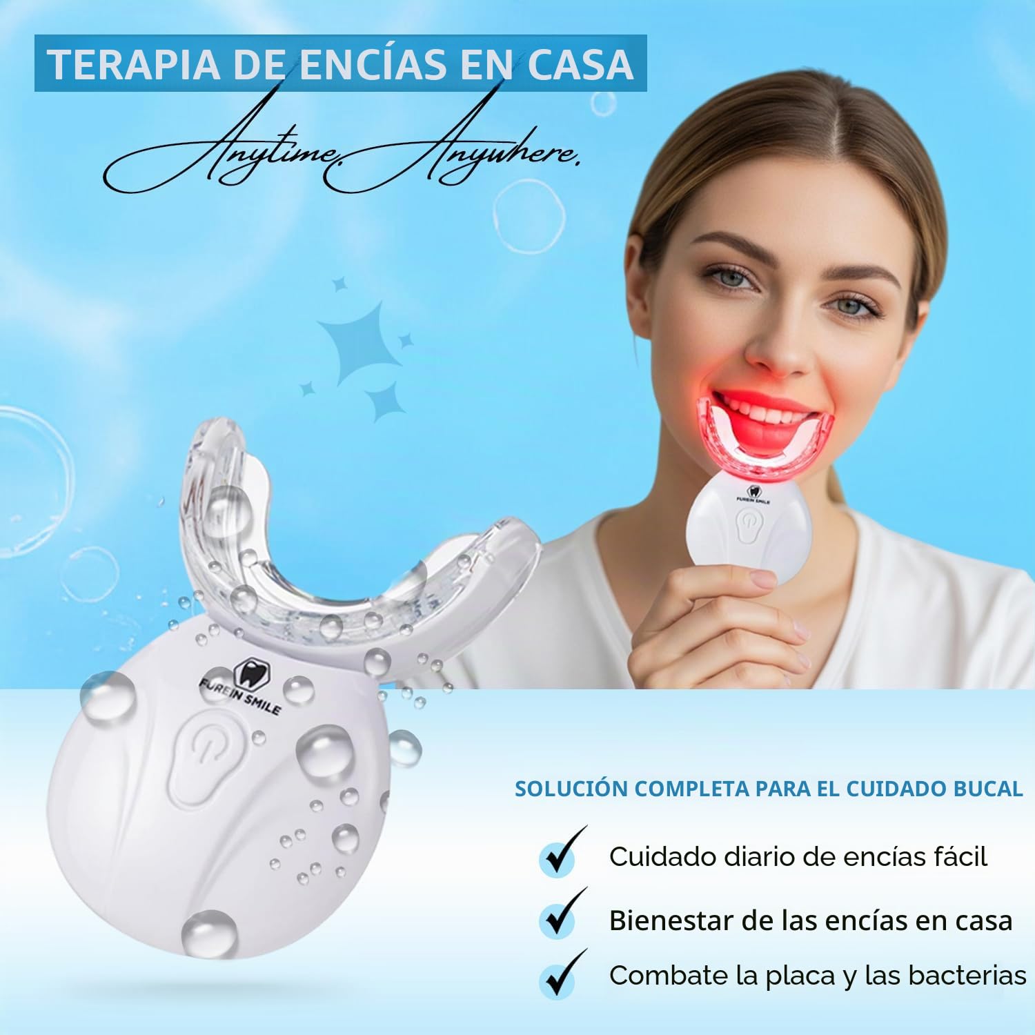 Dispositivo de terapia de luz periodontal LED, 32 LED, tratamiento de luz roja para la salud de las encías y el alivio del dolor de muelas