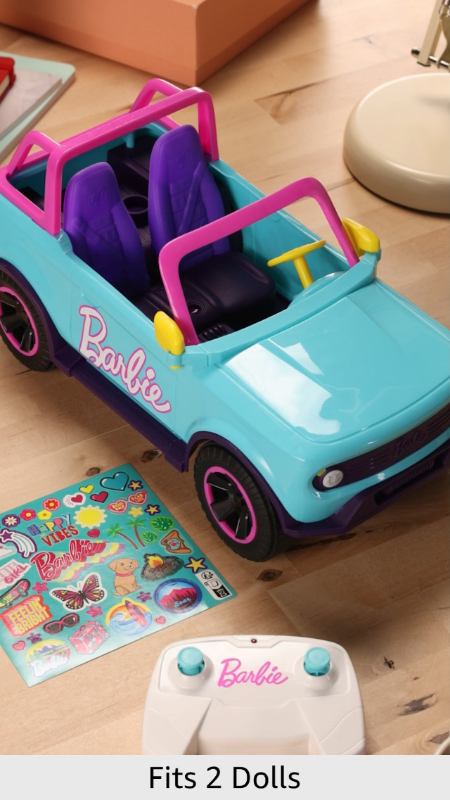 Amazon.com: Barbie Hot Wheels RC SUV, Remote-Control Pink Vehicle That Fits  2 Fashion Dolls & Accessories, Includes Kid-Applied Stickers for  Customization : Toys & Games