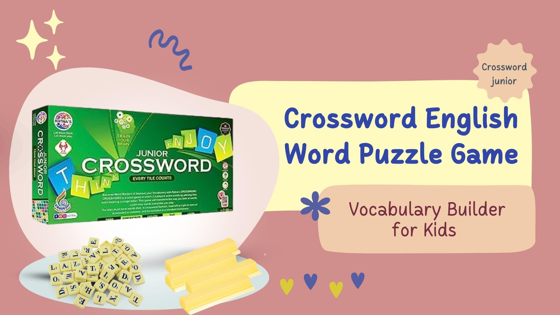 BKDT Marketing Crossword English Word Puzzle Game for Kids - Vocabulary Builder for Kids -Crossword 2