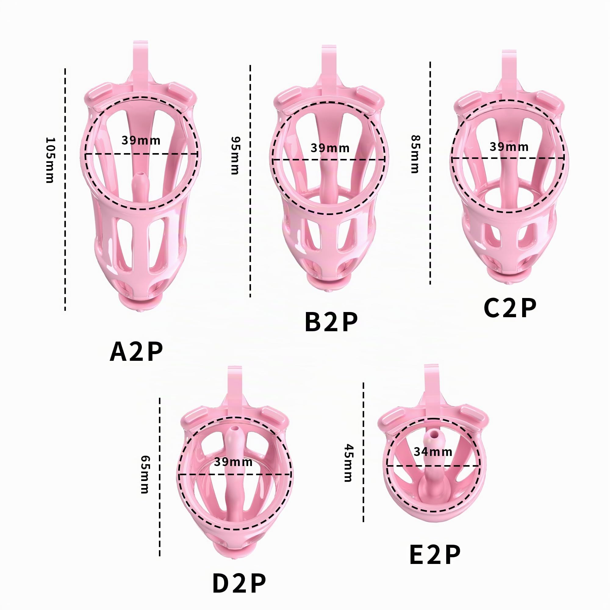 Jaula de musculación para hombre rosa con 5 anillas (anillas planas)-C2P
