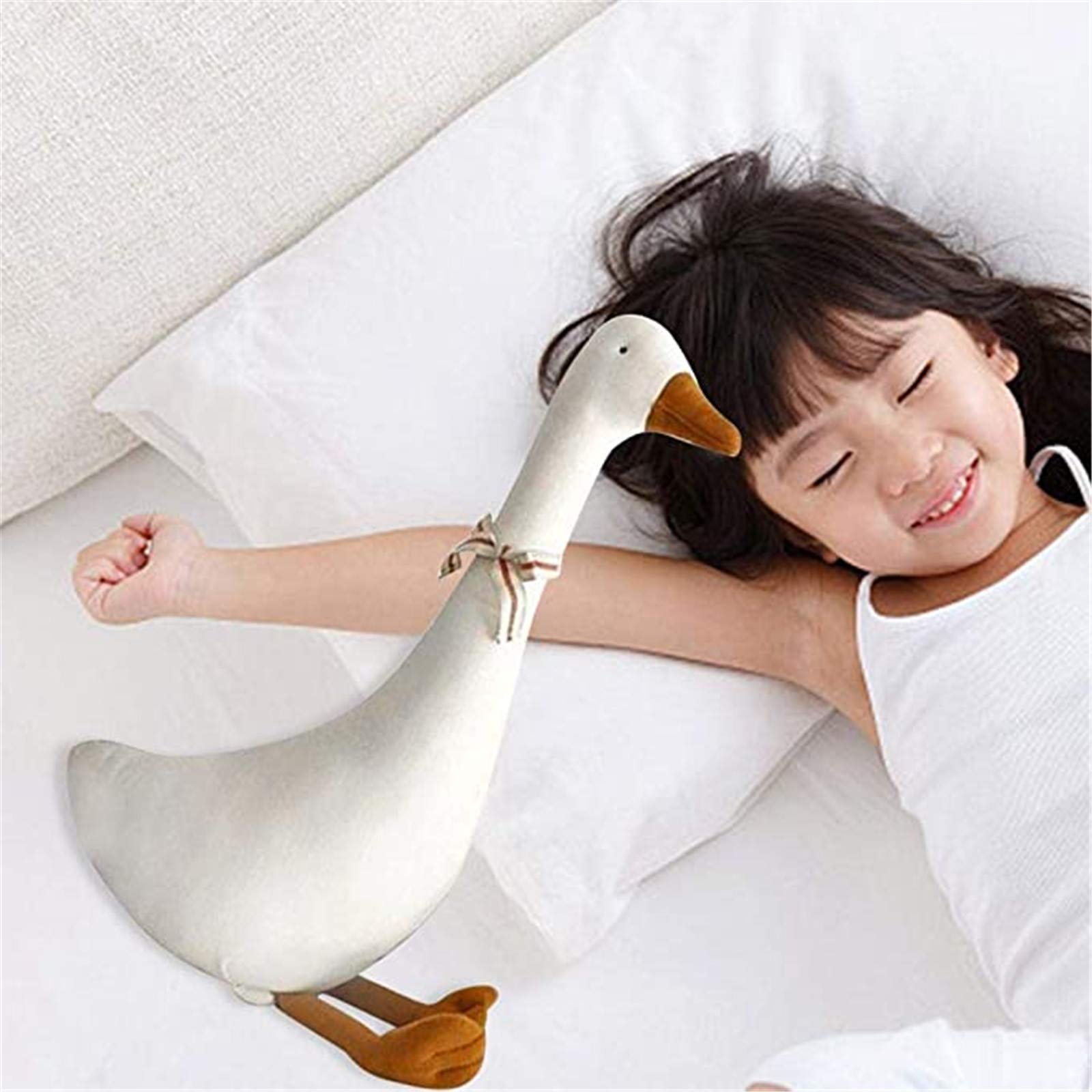 Cygne Blanc En Peluche OUKEYI – Doux Et Grand (65 Cm), Oreiller Décoratif, Cadeau Pour Enfants Et Adultes