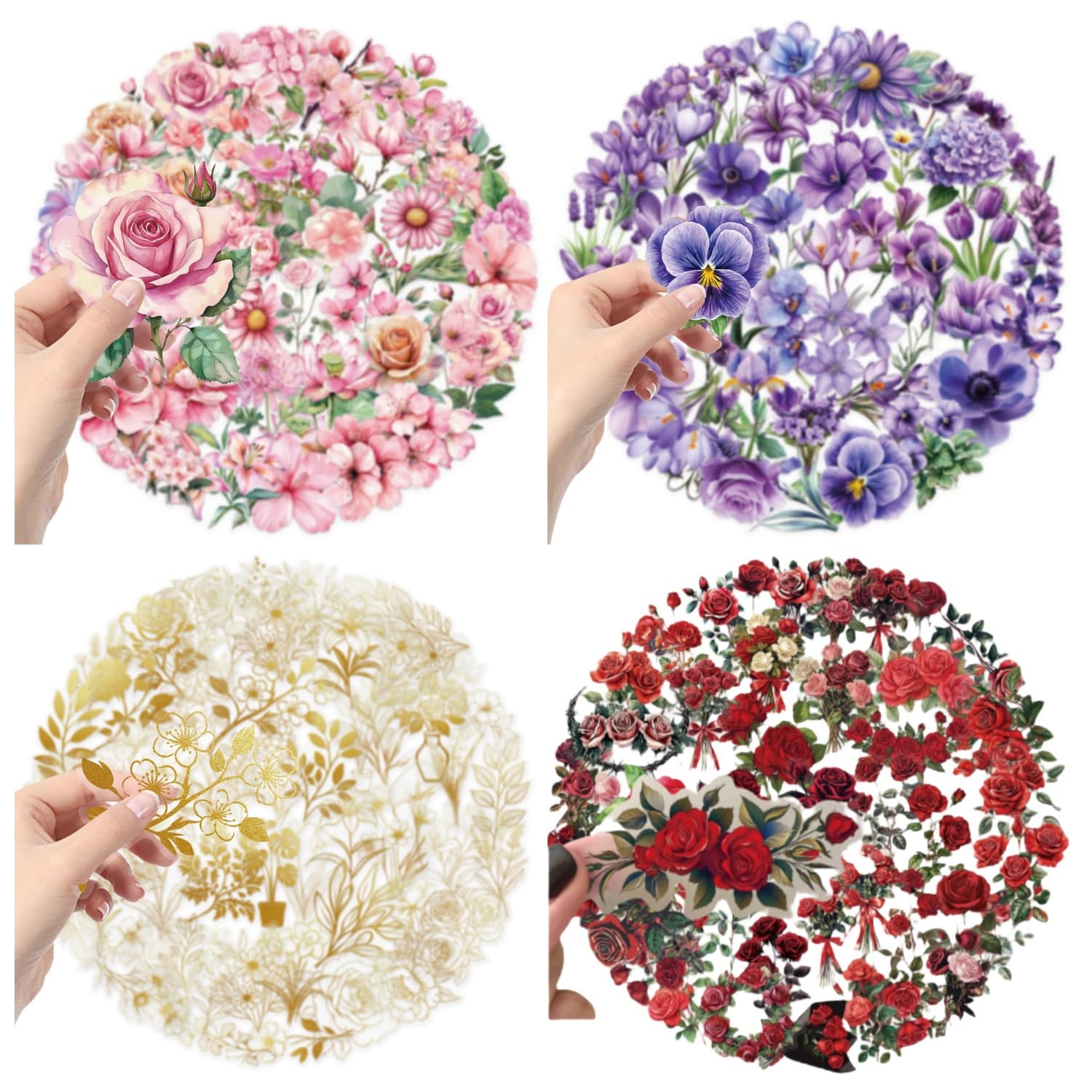 200PCS Natural Flower Stickers for Teens Girls Adults Kids,Transparent Flowers Waterproof Decals for Journal Scrapbook Laptop Water Bottle Luggage Cups Computer Phone Guitar Skateboard Helmet - Image 4
