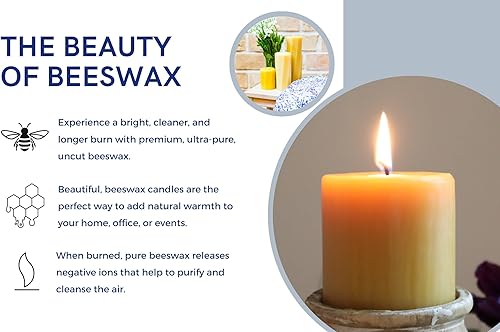 Miniatura 8 de The Beeswax Co - Velas de cera de abejas ligeras, perfumadas a miel natural, para el hogar, larga duración y ecológicas, mecha de algodón,