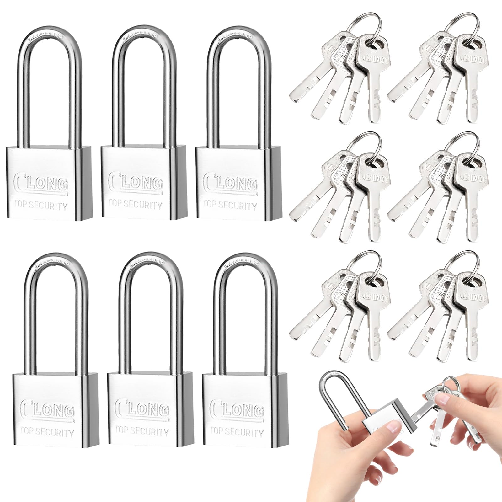 Uoxmiy 6 Pack Padlocks With Keys Outdoor Pad Lock With Key Key Padlock For Outdoor Sheds Gym Lockers Fences Garages Gardens Warehouses Toolboxes