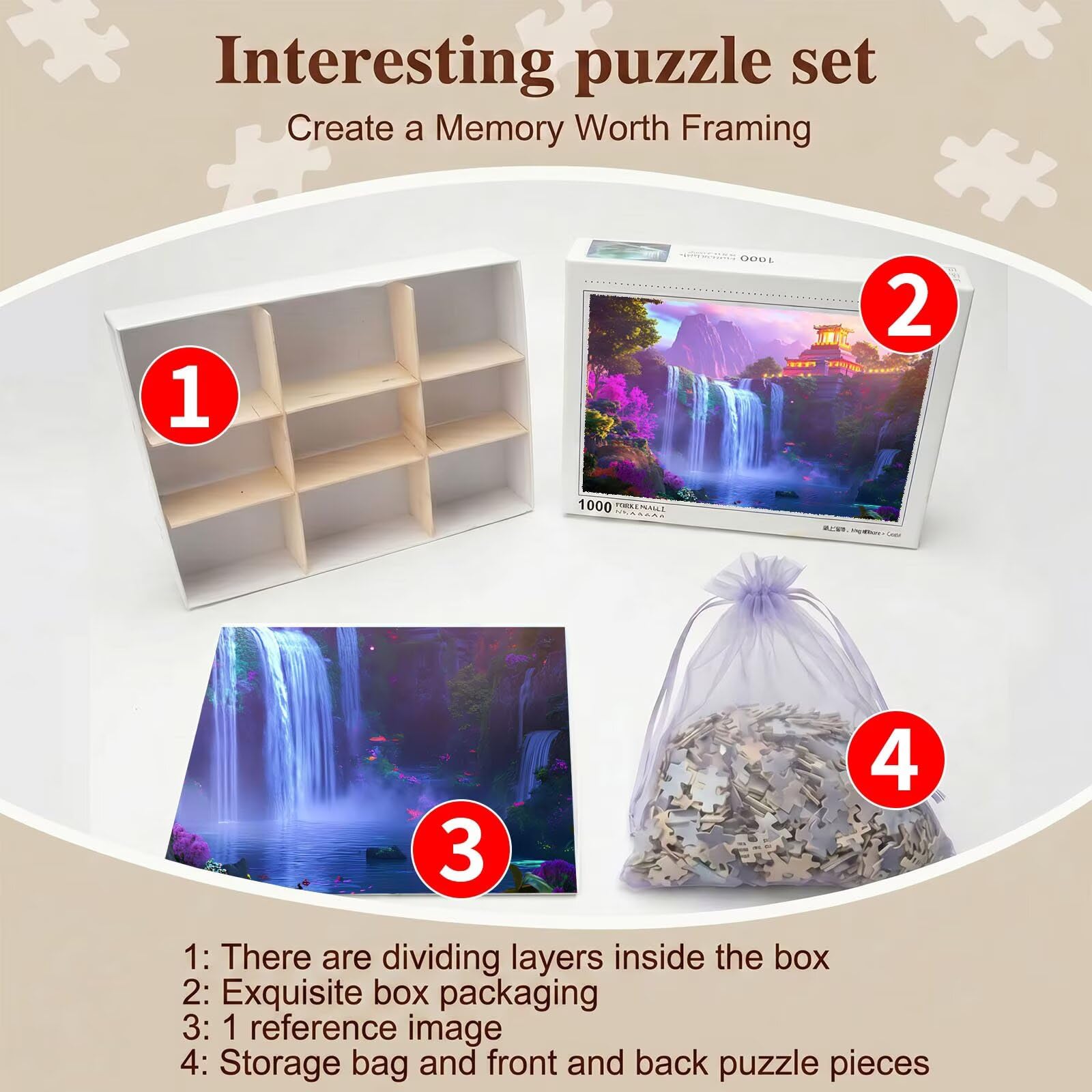 paesaggio Autunno Puzzle 4000 Pezzi per Adulti, Puzzle in Legno - Collezione Classica con Poster Incluso - Sfida di Concentrazione e Passatempo Antistress, Gioco per Famiglia, 141 x 87 cm f0-511