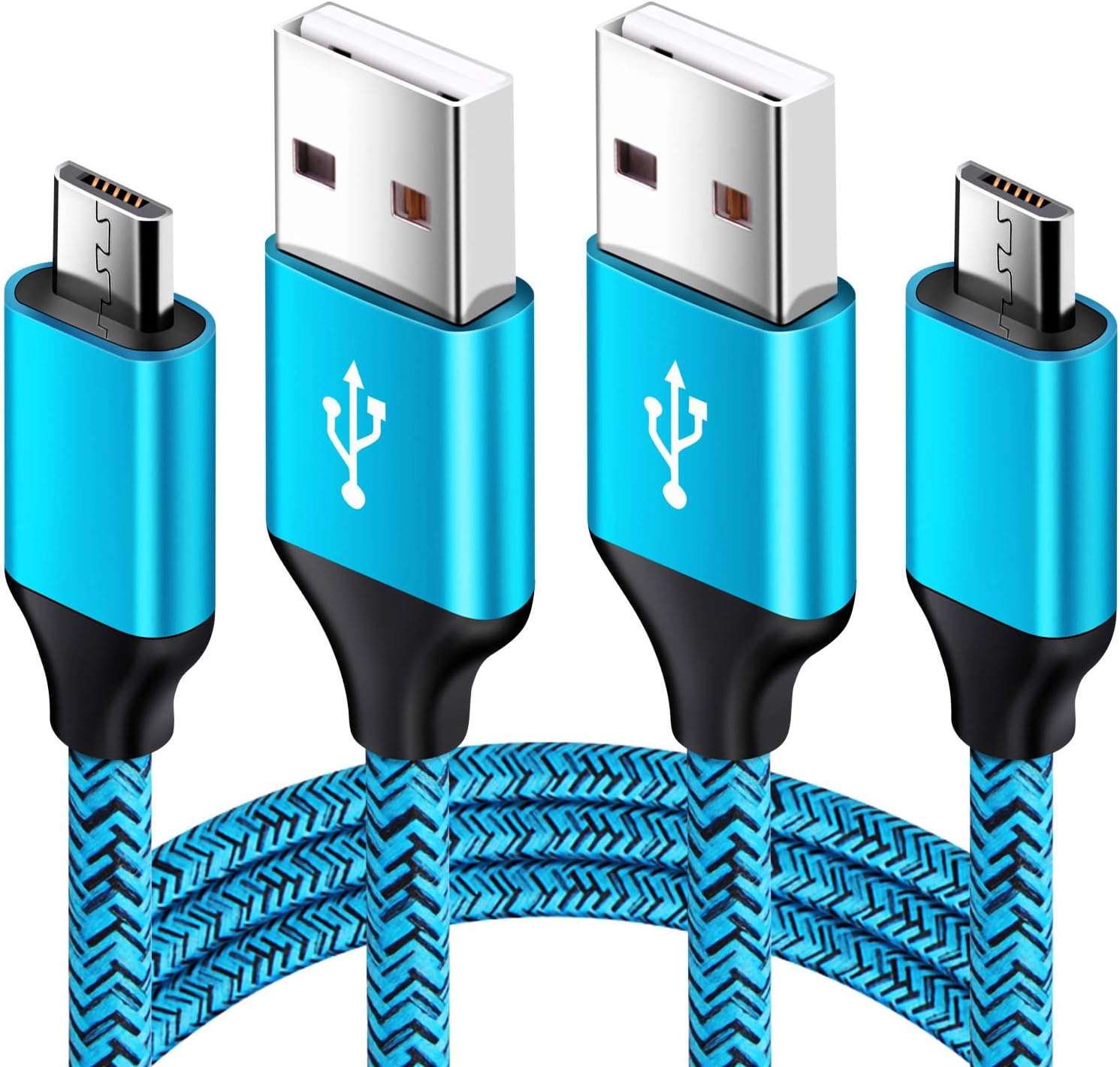 Micro USB Cable, 2-Pack 6FT Phone Charger Power Cords Android Long Fast Charging Cables Compatible with Samsung Galaxy J7 S6 S7 Edge J3,Note 3 4 5,Tablet S2 S4, LG Stylo 2/3 Plus, Kindle Fire 7 8 10
