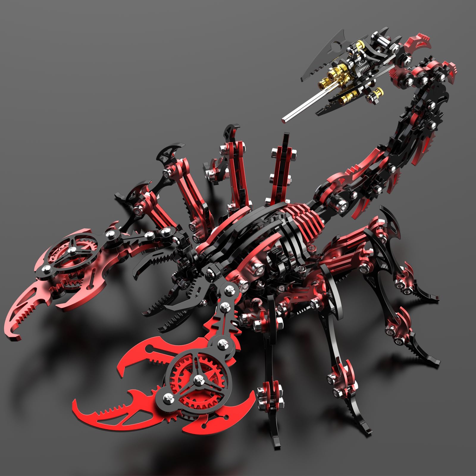Kolorowe metalowe puzzle 3D Skorpion dla dorosłych, metalowy zestaw do budowy modelu 3D, zabawka do samodzielnego montażu, zestaw do budowy modelu 3D lis z narzędziami, zabawka na biurko