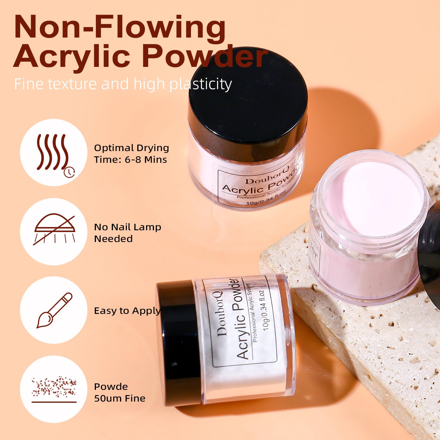 Juego de uñas acrílicas con mano de práctica y 100 uñas de repuesto – Kit profesional de manicura para uñas postizas, extensión de uñas, polvo acrílico, cepillo, diamantes de imitación y almohadilla