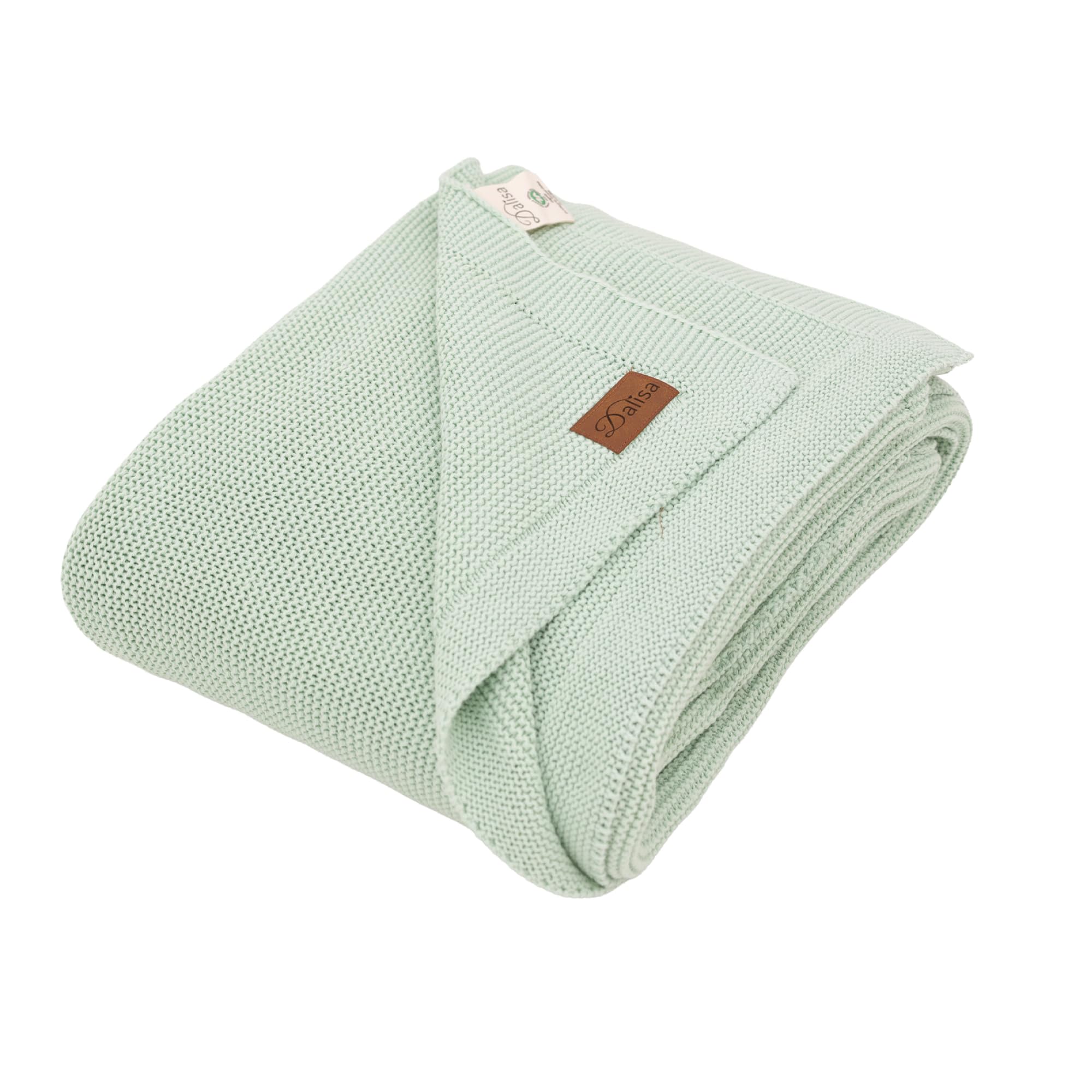 Dalisa 100% Organic Turkish Cotton Throw Blanket 50x60 Sage– GOTS Certified, Cozy, with Recycled Gift Box – Perfect for Couch, Bed, and Home Decor – Boho Vintage Knit Alina