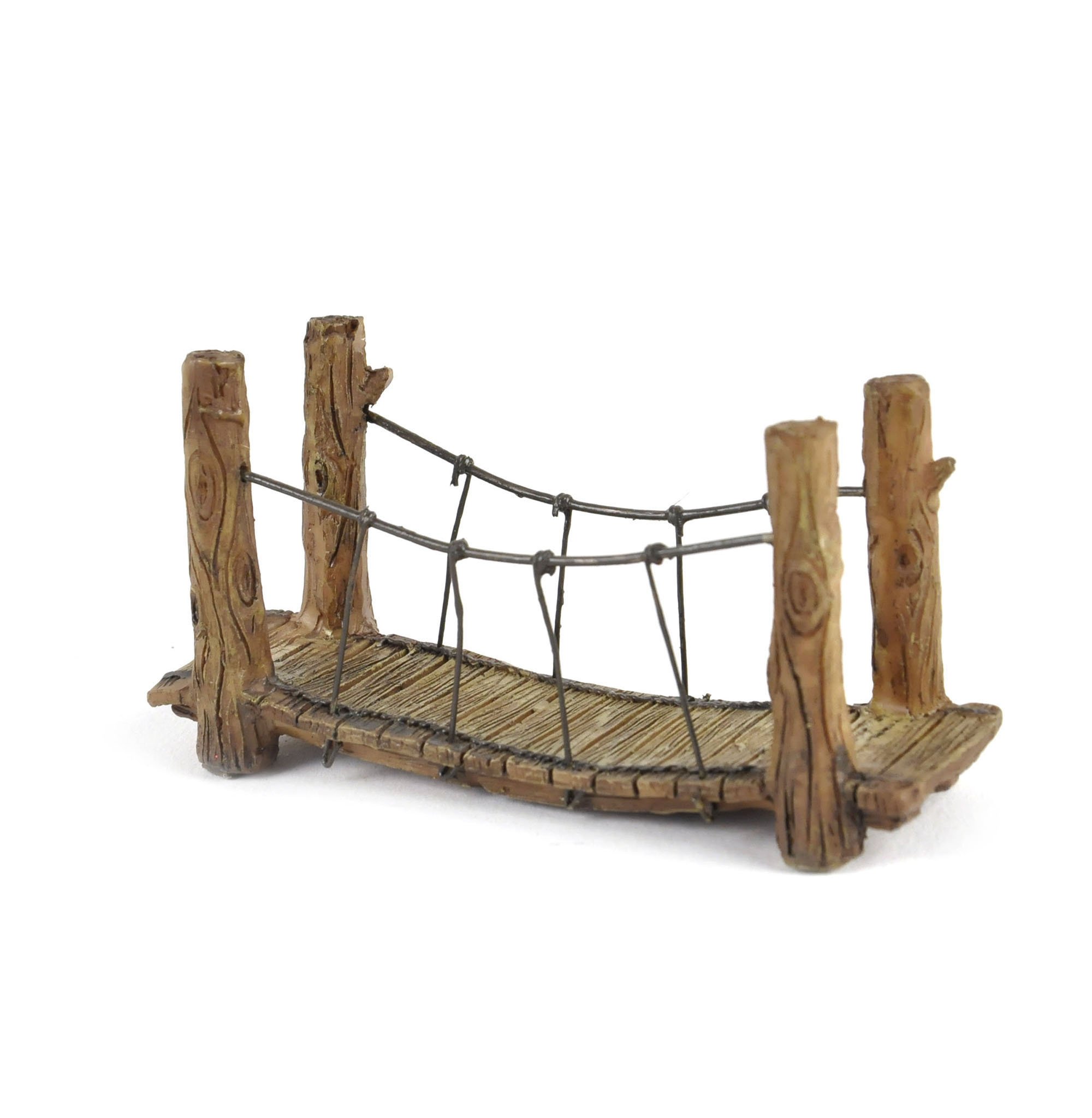 Georgetown Woodland Suspension Rope Fairy Bridge - Fiddlehead Fairy Garden Collection