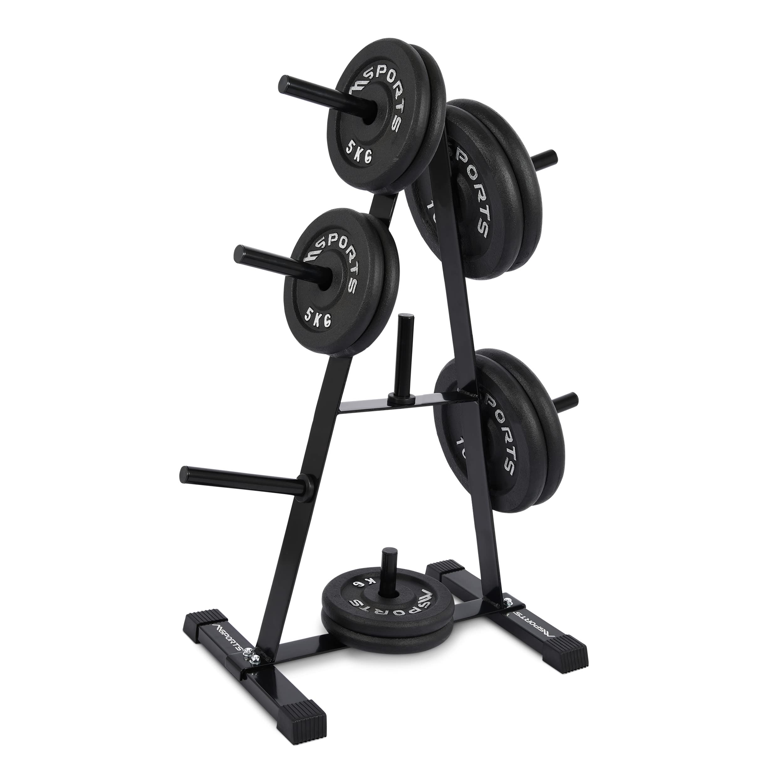 MSPORTS Hantelscheibenständer Premium Hantelbaum, Scheibenaufnahme: 30mm, bis 250 kg belastbar Schwarz