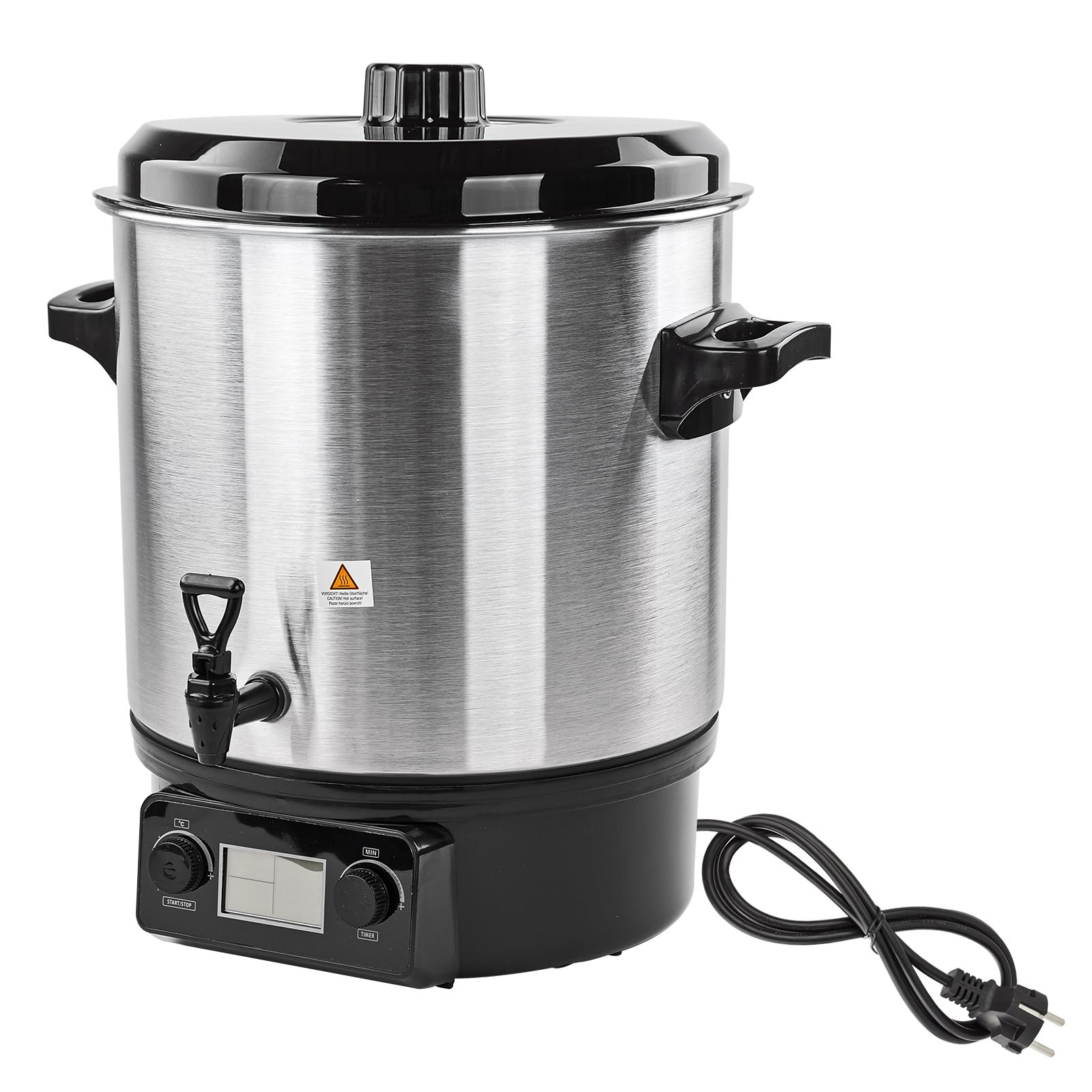 DEMA Edelstahl Einkochtopf DEA2000DX – Einkochautomat, Einkocher, 2000 W, 27 L, 30–100 °C, robust & langlebig, ideal für Obst, Gemüse, Marmelade & Saftbereitung